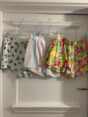 P.J. SALVAGE Floral & Striped Lounge Shorts - Set of 3, White/Pastel/Multicolor